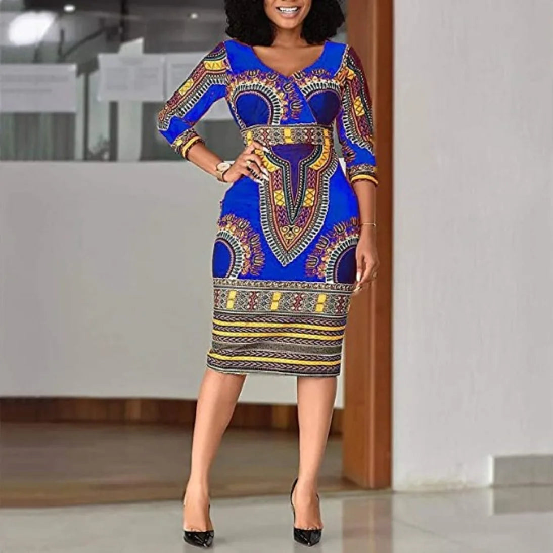 Robe African Chic – Élégance Ethnique en Rouge
