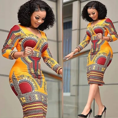 Robe African Chic – Élégance Ethnique en Rouge