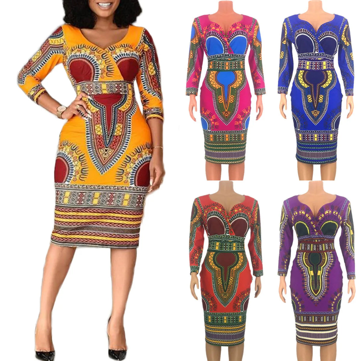 Robe African Chic – Élégance Ethnique en Rouge